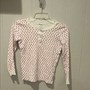 Roller Rabbit Kids Pajama Set in White and Pink Hearts